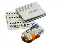   Dualsky EX 400mAh 3S1P 11.1V, 5C charge. (XP04003EX)